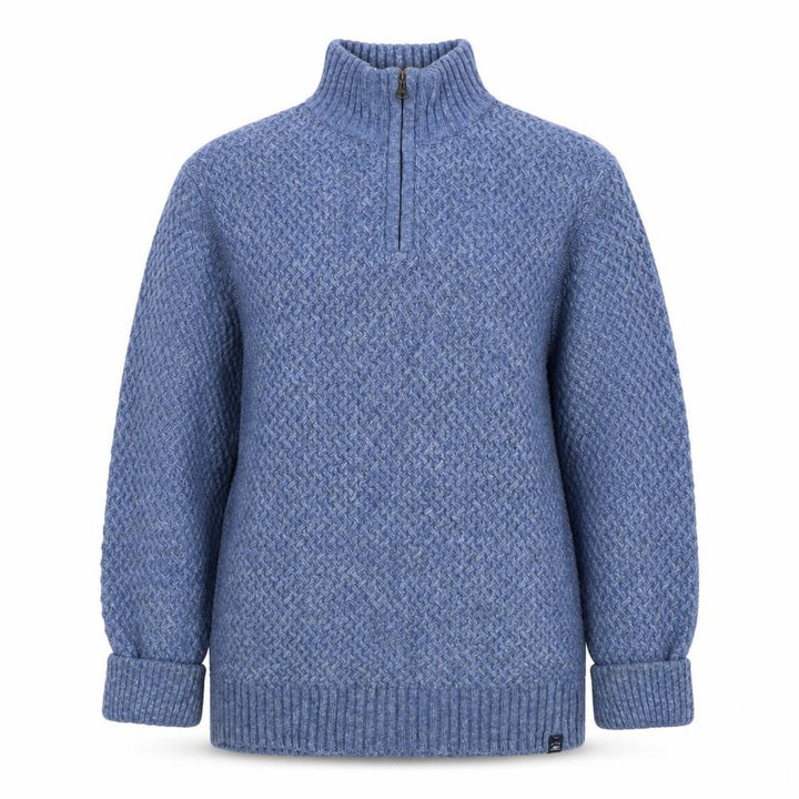 Fat Face Women’s Blue S Chunky Knit 1/4 Zip High Neck Jumper