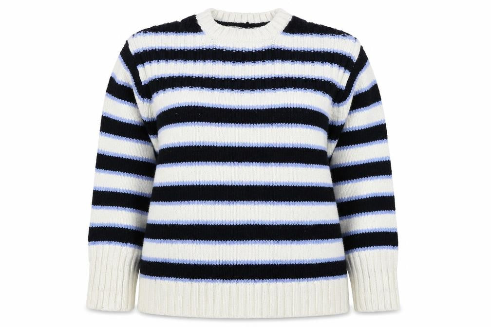Front view of Marks and Spencer Women’s Multicoloured S Striped Chunky Knit Jumper