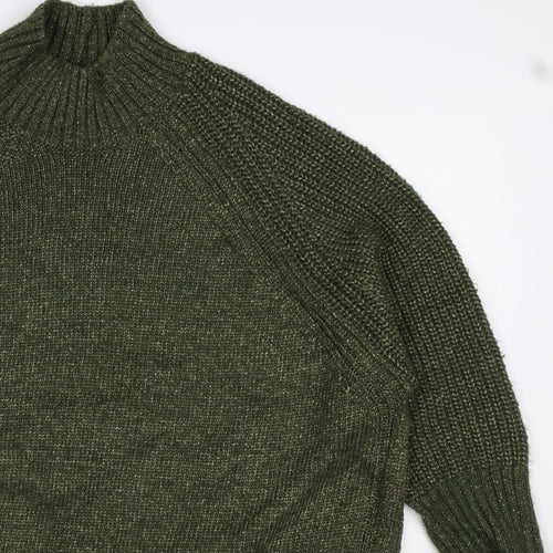 Next Women Green XL UK 22 High Neck Raglan Knit Jumper