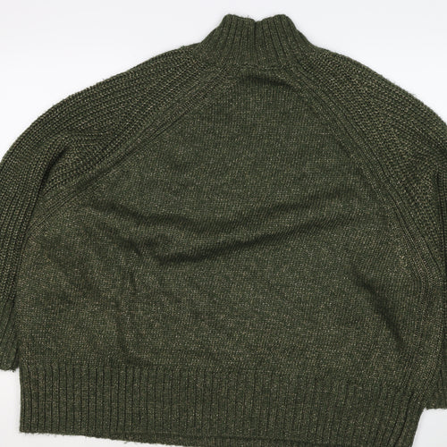Next Women Green XL UK 22 High Neck Raglan Knit Jumper