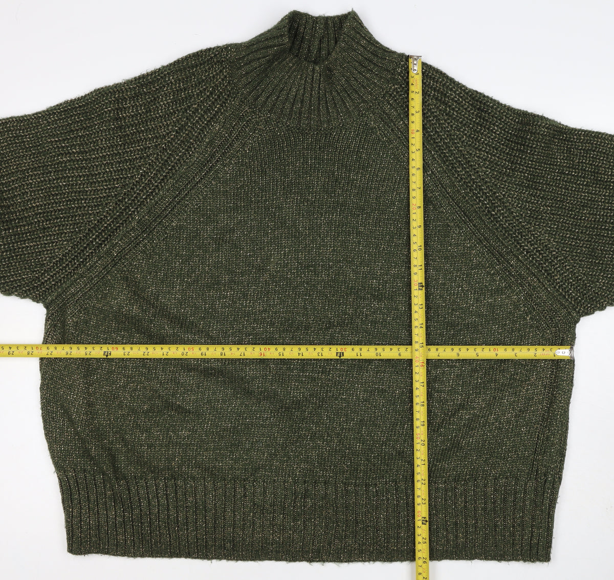 Next Women Green XL UK 22 High Neck Raglan Knit Jumper
