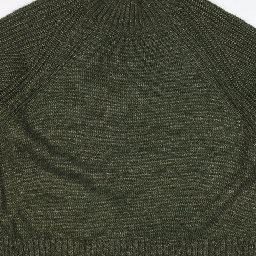 Next Women Green XL UK 22 High Neck Raglan Knit Jumper
