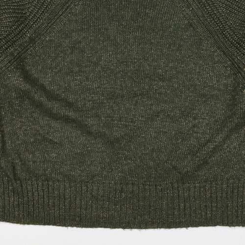Next Women Green XL UK 22 High Neck Raglan Knit Jumper