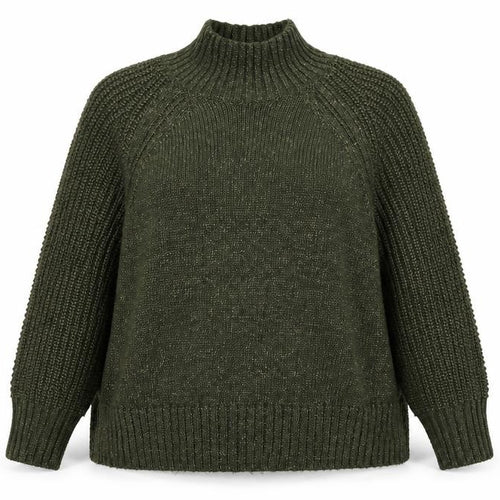 Next Women Green XL UK 22 High Neck Raglan Knit Jumper