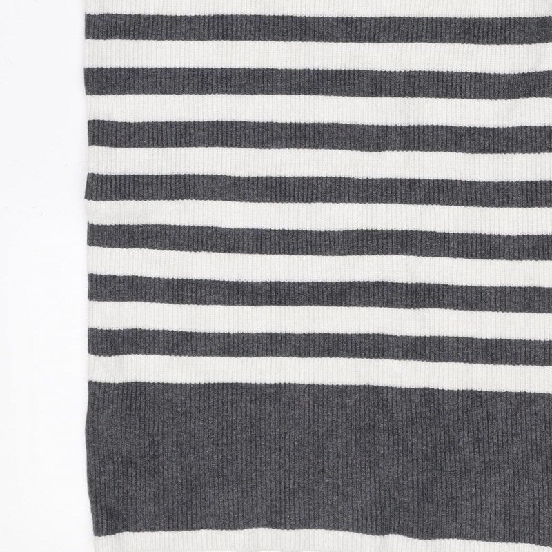 Additional view of Marks & Spencer Women Grey Stripe Knit Pencil Mini Skirt M