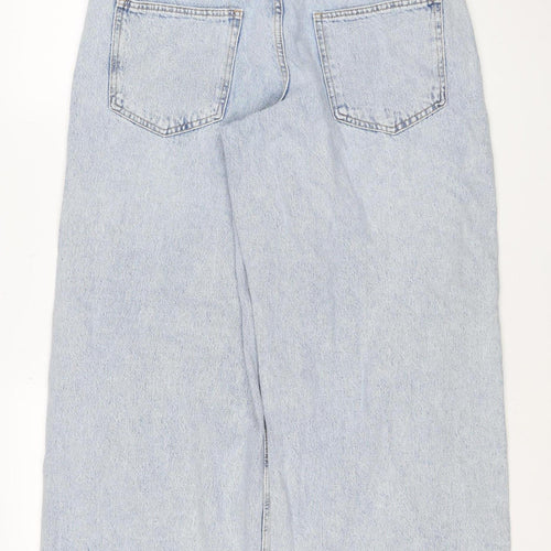 Primark Women Blue UK 12 High Rise Distressed Straight Jeans