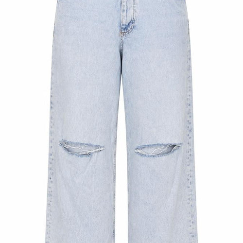 Primark Women Blue UK 12 High Rise Distressed Straight Jeans