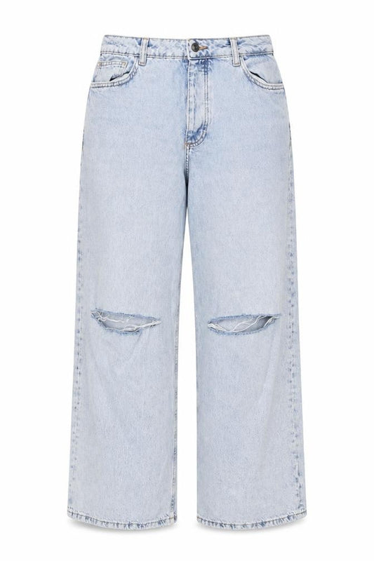 Primark Women Blue UK 12 High Rise Distressed Straight Jeans