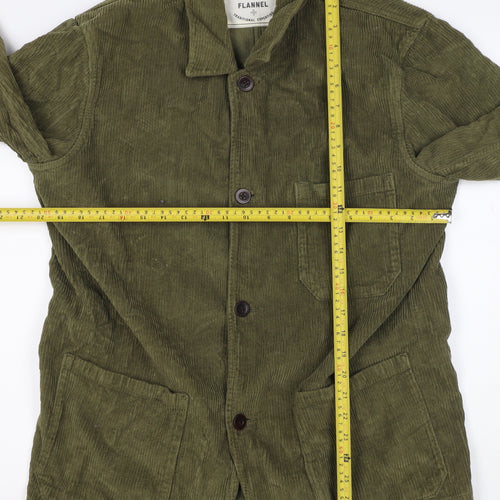 Portuguese Flannel Unisex Green L Corduroy Button Jacket
