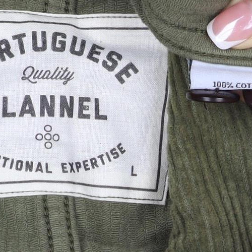 Portuguese Flannel Unisex Green L Corduroy Button Jacket