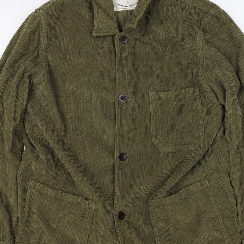 Portuguese Flannel Unisex Green L Corduroy Button Jacket