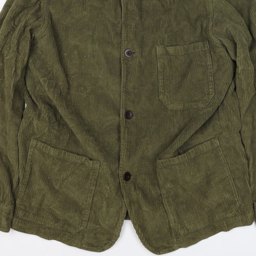 Portuguese Flannel Unisex Green L Corduroy Button Jacket