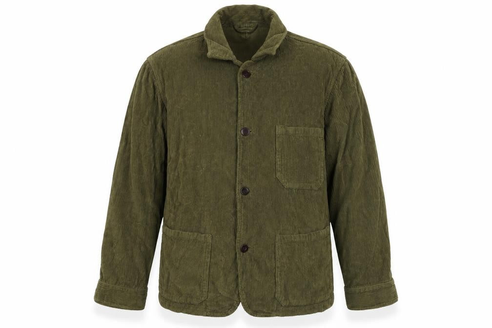 Portuguese Flannel Unisex Green L Corduroy Button Jacket