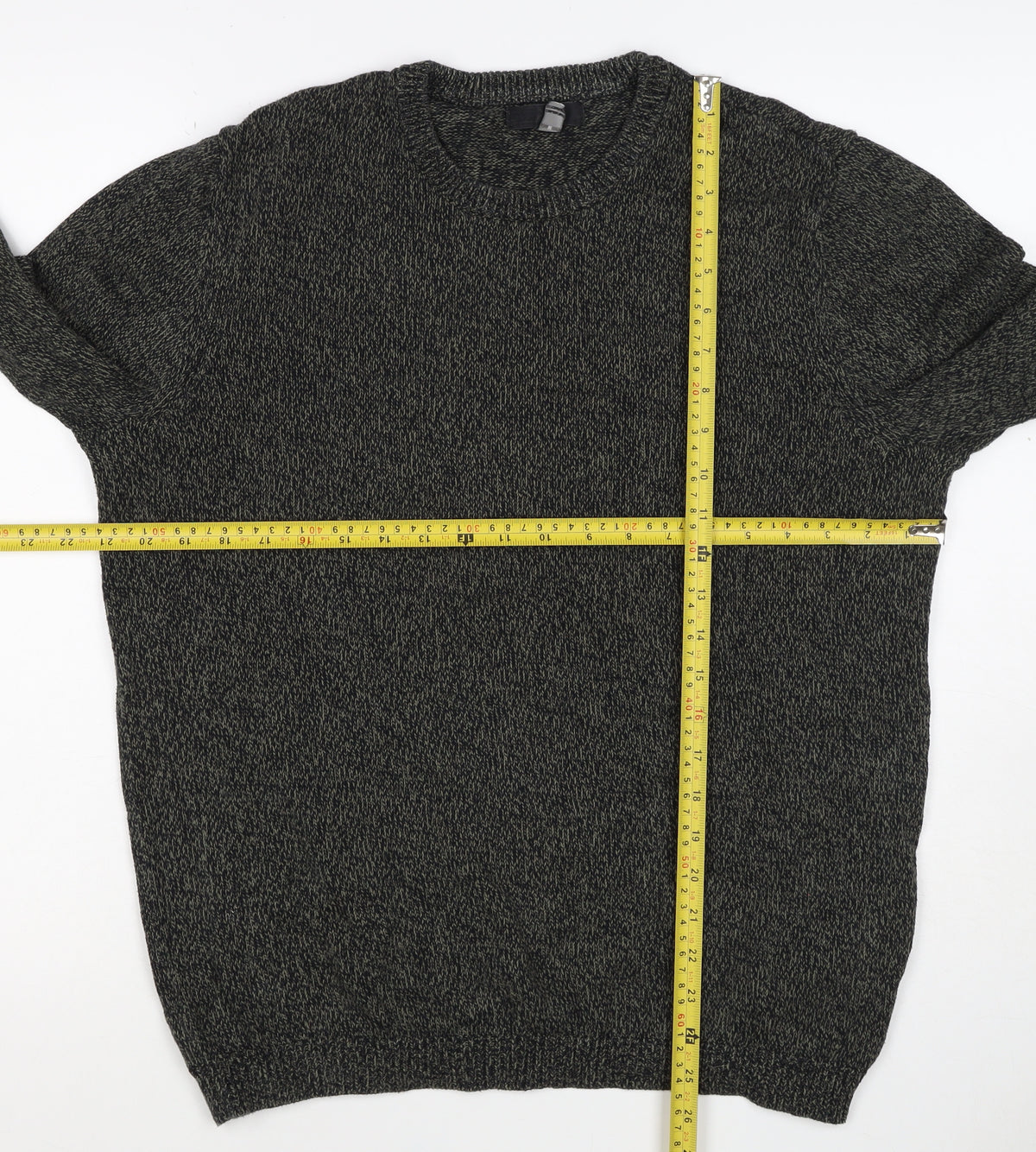 ASOS Men’s Grey Marl Chunky Knit Crew Neck Pullover Jumper Size M