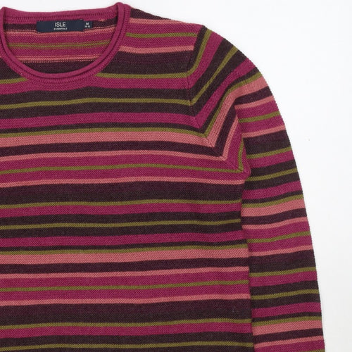 Isle Essentials Women’s Multicoloured Striped Knit Jumper M Pullover