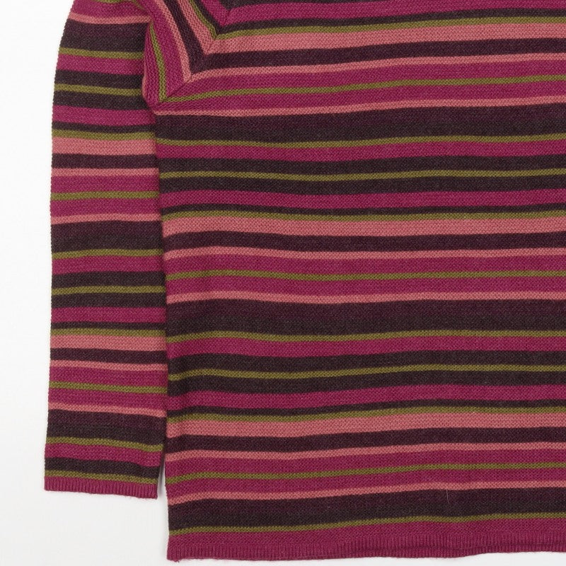 Isle Essentials Women’s Multicoloured Striped Knit Jumper M Pullover