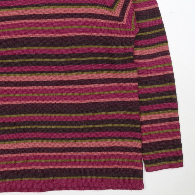 Isle Essentials Women’s Multicoloured Striped Knit Jumper M Pullover