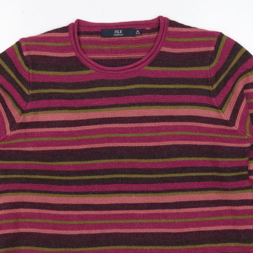 Isle Essentials Women’s Multicoloured Striped Knit Jumper M Pullover