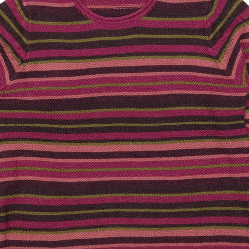 Isle Essentials Women’s Multicoloured Striped Knit Jumper M Pullover