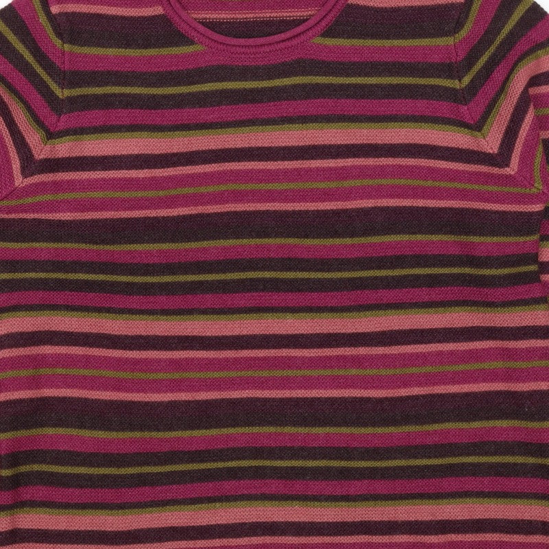 Isle Essentials Women’s Multicoloured Striped Knit Jumper M Pullover