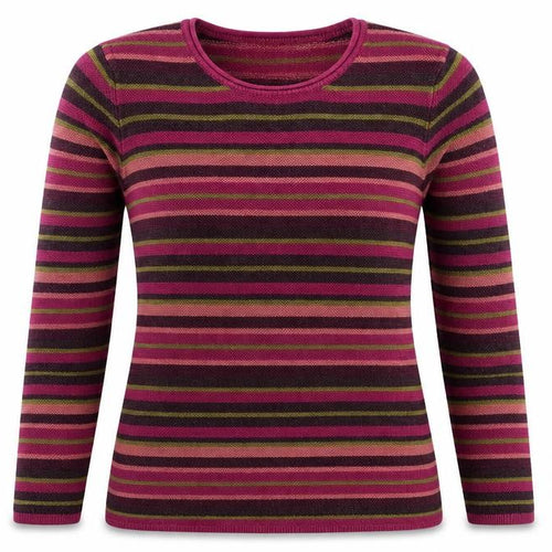 Isle Essentials Women’s Multicoloured Striped Knit Jumper M Pullover