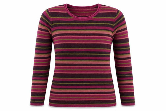 Isle Essentials Women’s Multicoloured Striped Knit Jumper M Pullover