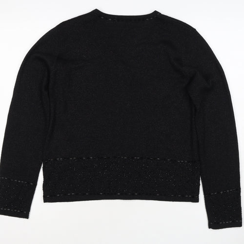 Marks and Spencer Women’s Black UK 14 V-Neck Button Knit Cardigan