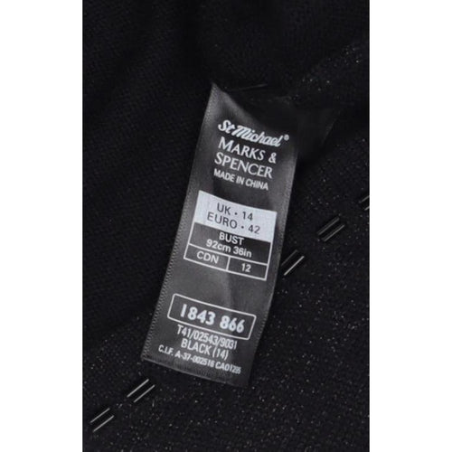 Marks and Spencer Women’s Black UK 14 V-Neck Button Knit Cardigan
