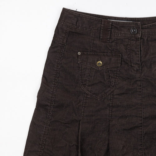 Cop.Copine Women’s Brown Corduroy Cargo Skirt UK 16 Knee Length