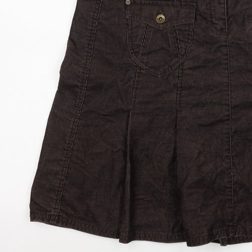 Cop.Copine Women’s Brown Corduroy Cargo Skirt UK 16 Knee Length