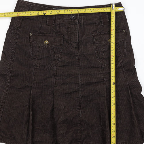 Cop.Copine Women’s Brown Corduroy Cargo Skirt UK 16 Knee Length