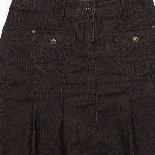 Cop.Copine Women’s Brown Corduroy Cargo Skirt UK 16 Knee Length