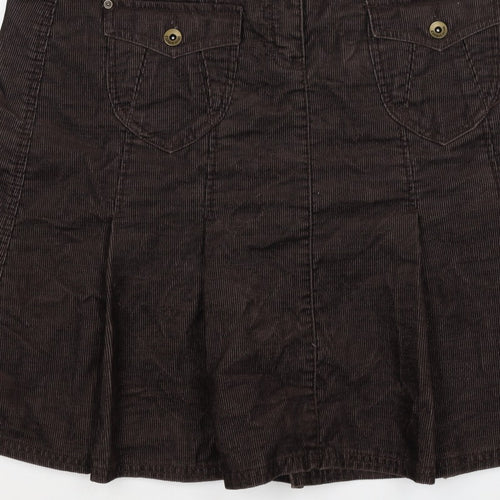 Cop.Copine Women’s Brown Corduroy Cargo Skirt UK 16 Knee Length