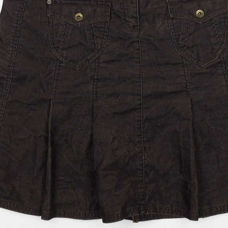 Cop.Copine Women’s Brown Corduroy Cargo Skirt UK 16 Knee Length