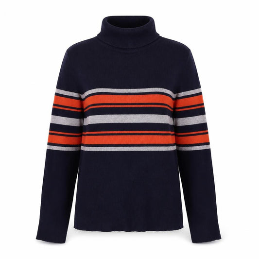 Louche Women’s Multicoloured UK 14 Striped Roll Neck Knit Jumper
