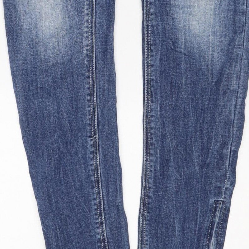 Tally Weijl Women’s Blue UK 6 High Rise Skinny Jeans Ankle Zip