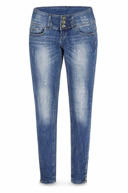 Tally Weijl Women’s Blue UK 6 High Rise Skinny Jeans Ankle Zip