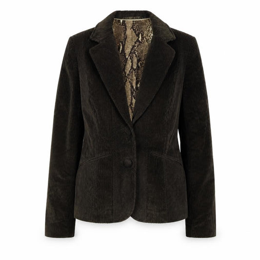 ♥♥♥ Women’s Brown Corduroy Blazer Size 12 Snake Lined One Button