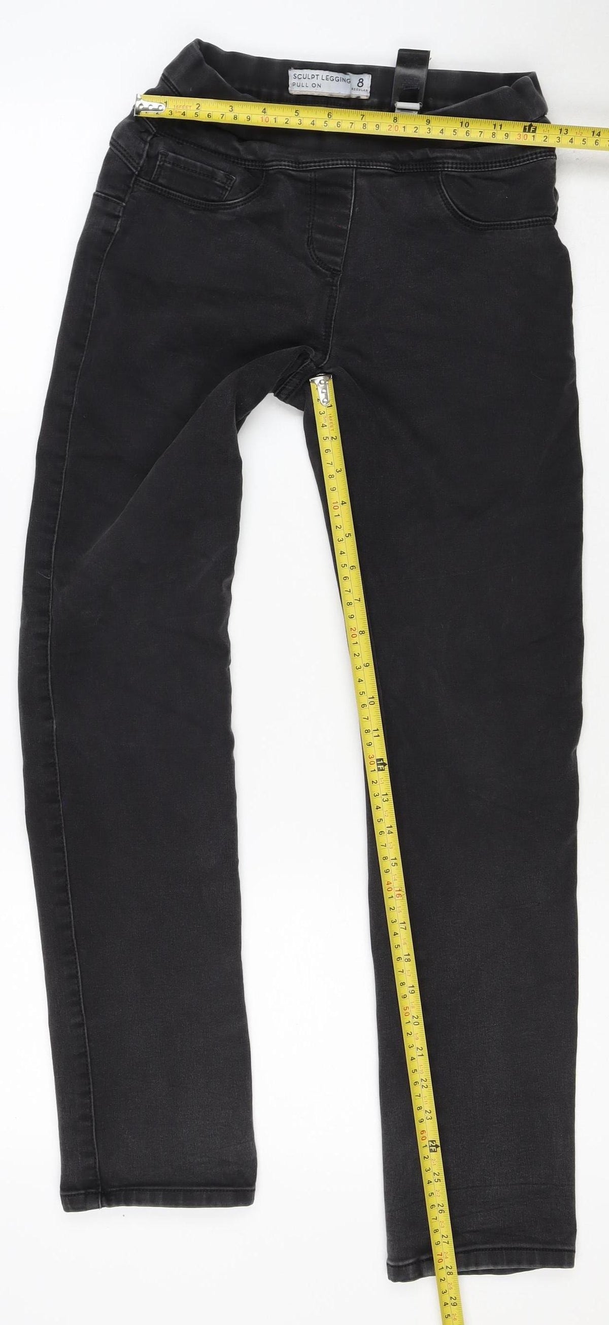 Next Women Black Size 8 Regular Sculpt Pull-On Stretch Jegging Jeans