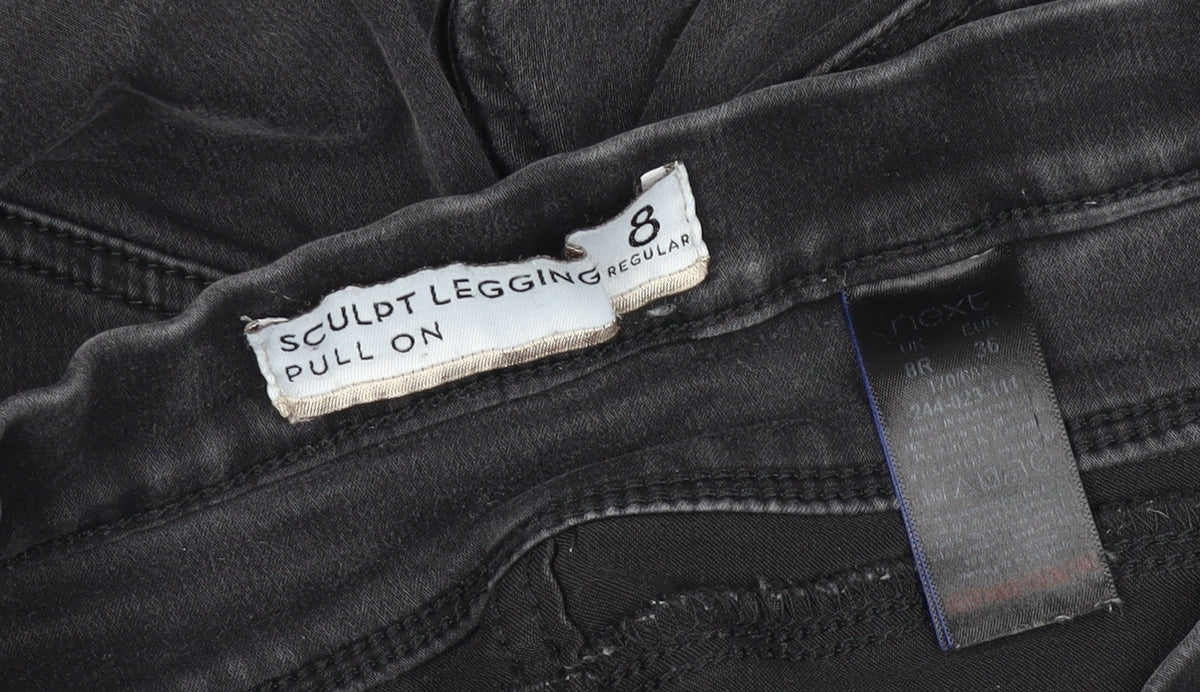 Next Women Black Size 8 Regular Sculpt Pull-On Stretch Jegging Jeans