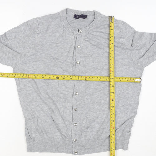 M&S Collection Women’s Grey UK 16 Button Front Knit Cardigan