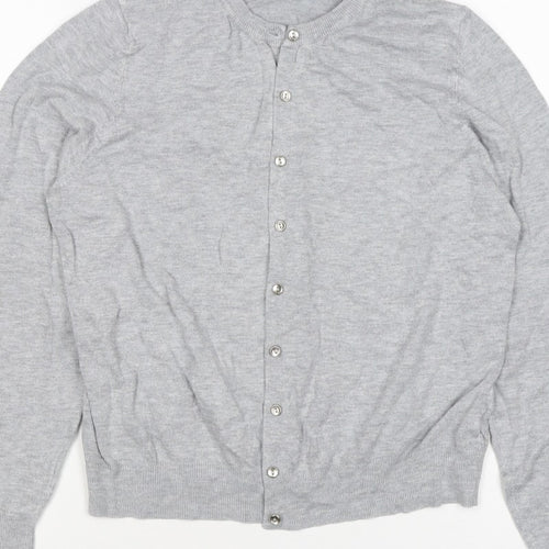 M&S Collection Women’s Grey UK 16 Button Front Knit Cardigan