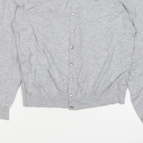 M&S Collection Women’s Grey UK 16 Button Front Knit Cardigan