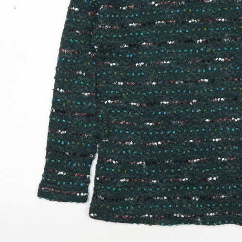 OVS Women Green S Wool Blend Stripe Knit Jumper Long Sleeve