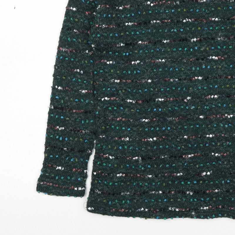 OVS Women Green S Wool Blend Stripe Knit Jumper Long Sleeve