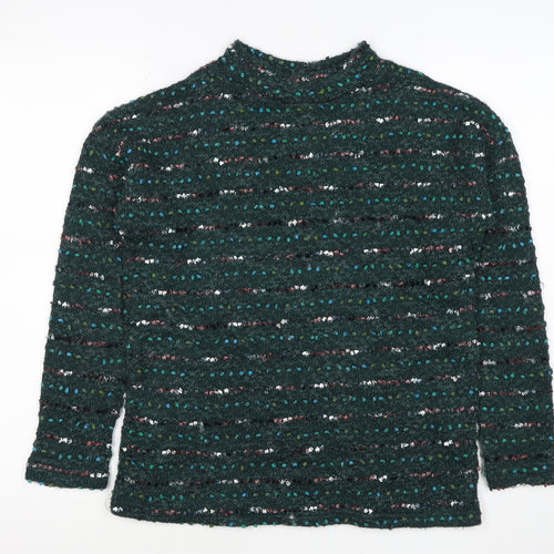 OVS Women Green S Wool Blend Stripe Knit Jumper Long Sleeve