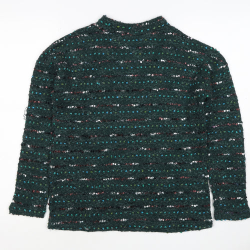 OVS Women Green S Wool Blend Stripe Knit Jumper Long Sleeve