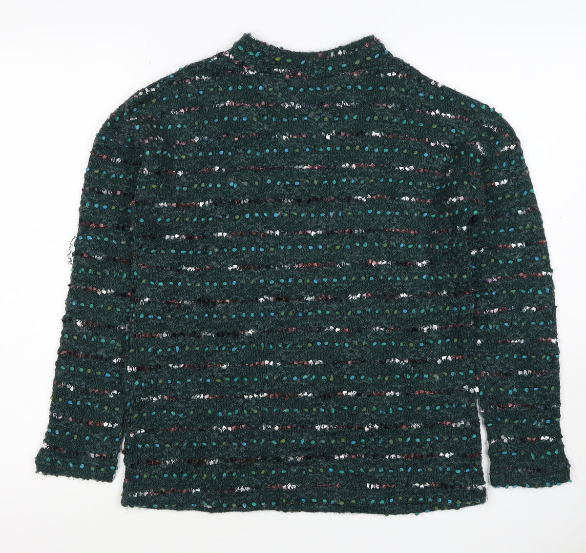 OVS Women Green S Wool Blend Stripe Knit Jumper Long Sleeve