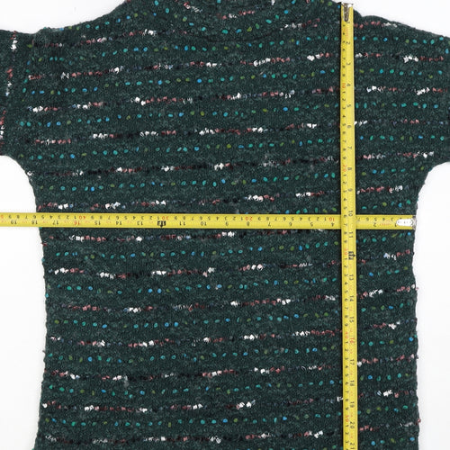 OVS Women Green S Wool Blend Stripe Knit Jumper Long Sleeve