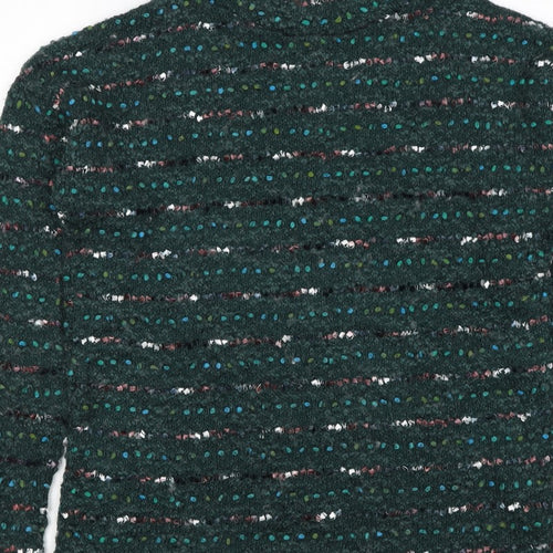 OVS Women Green S Wool Blend Stripe Knit Jumper Long Sleeve
